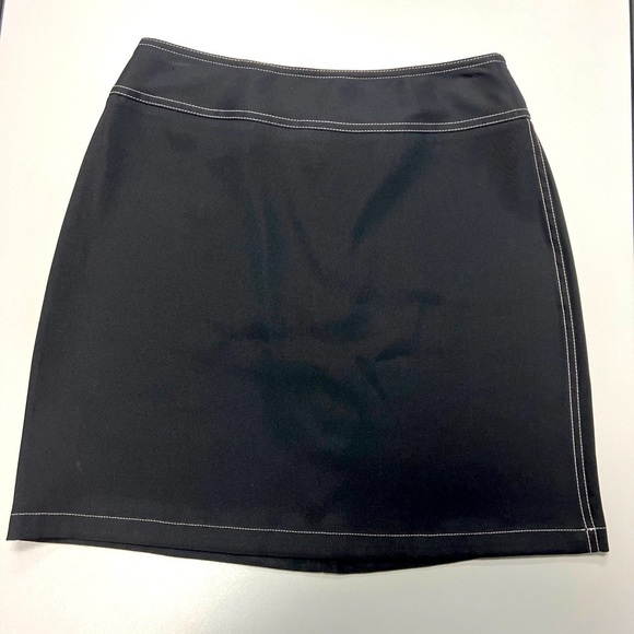 Vintage Cache Black Soft Zip Mini Skirt Size 4 Polyester Spandex Made In USA EUC - Picture 1 of 7
